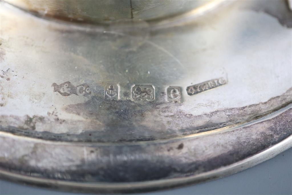An Edwardian Art Nouveau Liberty Cymric silver cylindrical vase, Birmingham 1904,